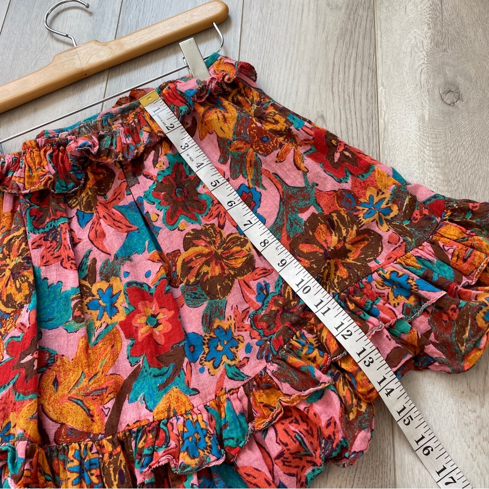 Floral Ruffle Mini Skirt - Multicolor - Picture 5 of 5